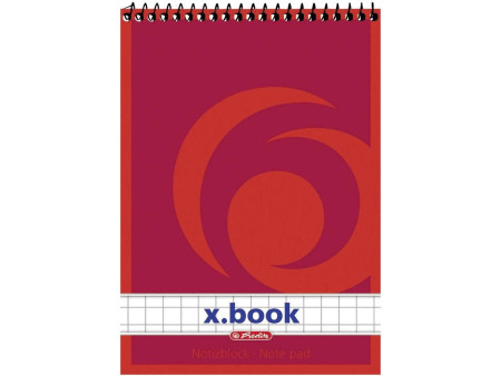 herlitz Bloc-notes à spirale x.book, A7, 50 pages, quadrillé
