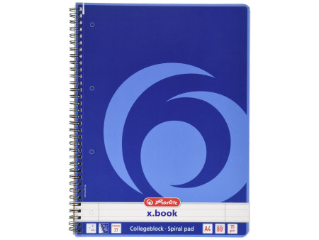 herlitz Cahier à spirales x.book, A4, 160 pages, ligné
