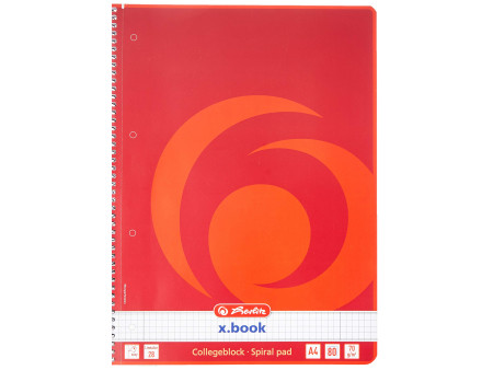 herlitz Cahier à spirales x.book, A4, 160 pages, quadrillé