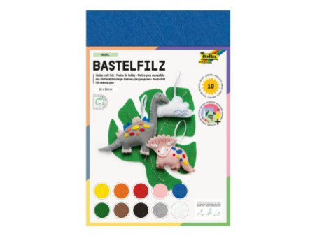 folia Feutrine de bricolage, 200 x 300 mm, 150 g/m2,couleurs