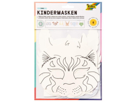 folia Masques pour enfants, en carton, 6 motifs assortis