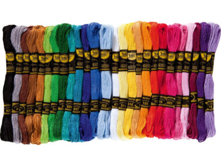 folia Fil à broder 'Basic', 52 échevettes de 8 m, assorti