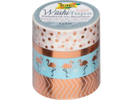 folia Rubans autocollants déco Washi-Tape HOTFOIL OR ROSE