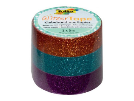 folia Ruban adhésif 'Glitter-Tape', cuivre/turquoise/violet