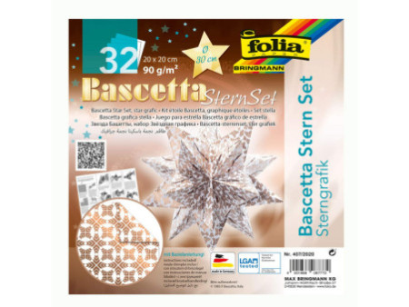 folia Feuilles de papier pliable étoile Bascetta, cuivre