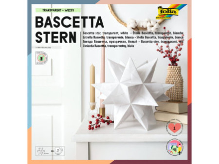 folia Feuille de papier pliable étoile Bascetta, blanc