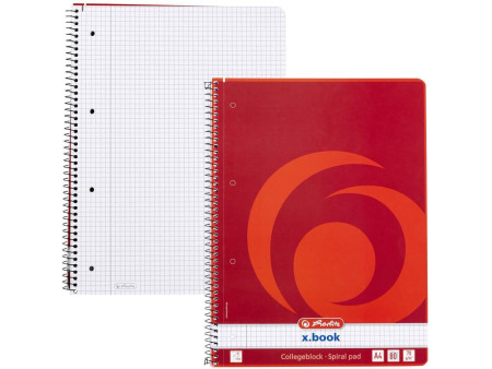 herlitz Cahier à spirales x.book, A4, 160 pages, quadrillé