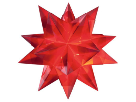 folia Feuille de papier pliable étoile Bascetta, rouge