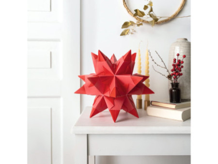 folia Feuille de papier pliable étoile Bascetta, rouge