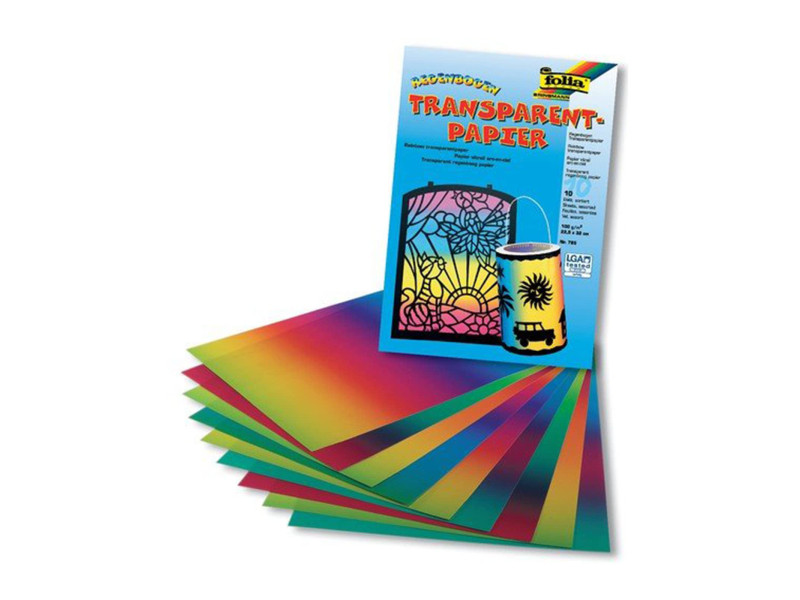 folia Papier transparent à decouper arc-en-ciel,220 x 510 mm