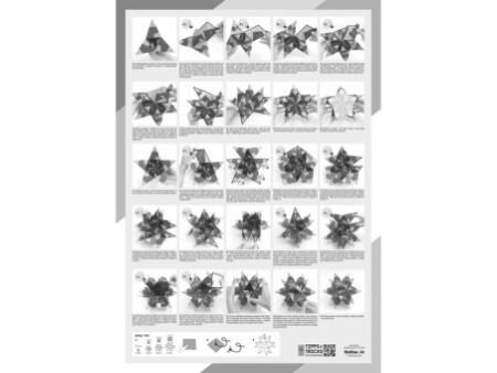 folia Feuilles de papier pliable étoile Bascetta, 75 g/m2