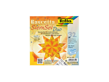 folia Feuilles de papier pliable étoile Bascetta, 75 g/m2