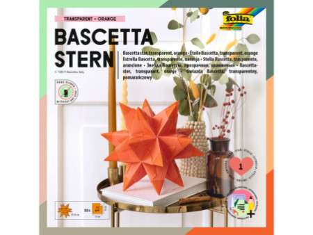 folia Feuilles de papier pliable étoile Bascetta, orange