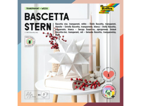 folia Feuilles de papier pliable étoile Bascetta, blanc