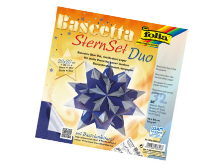 folia Feuilles de papier pliable étoile Bascetta, 75 g/m2