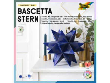 folia Feuille de papier pliable étoile Bascetta, bleu