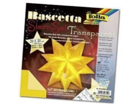 folia Feuille de papier pliable étoile Bascetta, jaune