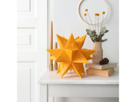 folia Feuille de papier pliable étoile Bascetta, jaune