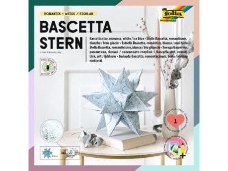 folia Feuilles de papier pliable étoile Bascetta, bleu glace