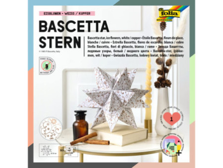 folia Feuilles de papier pliable étoile Bascetta, blanc /
