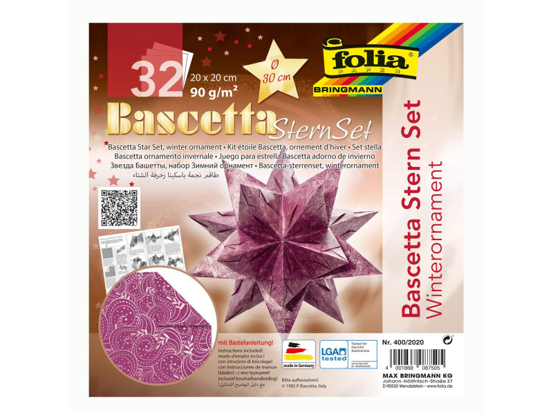 folia Feuilles de papier pliable étoile Bascetta, violet /