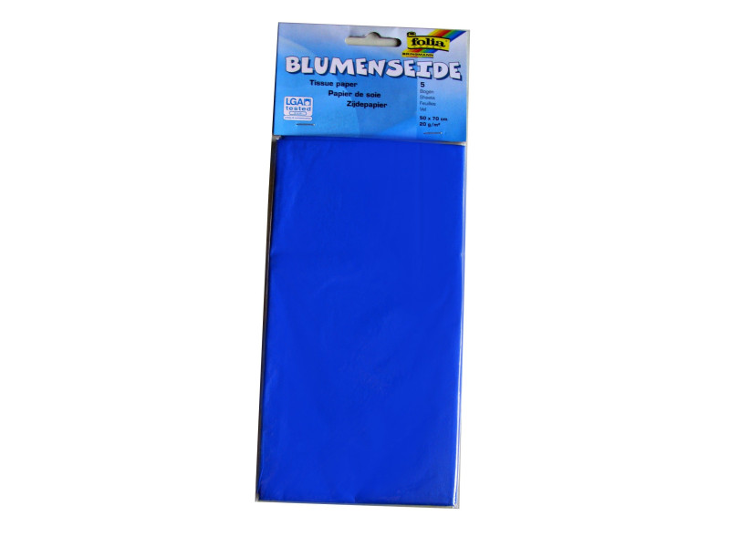 folia Papier de soie, (L)500 x (H)700mm, 20 g/m2, bleu foncé