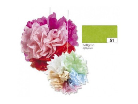 folia Papier de soie, (L)500 x (H)700mm, 20 g/m2, vert clair