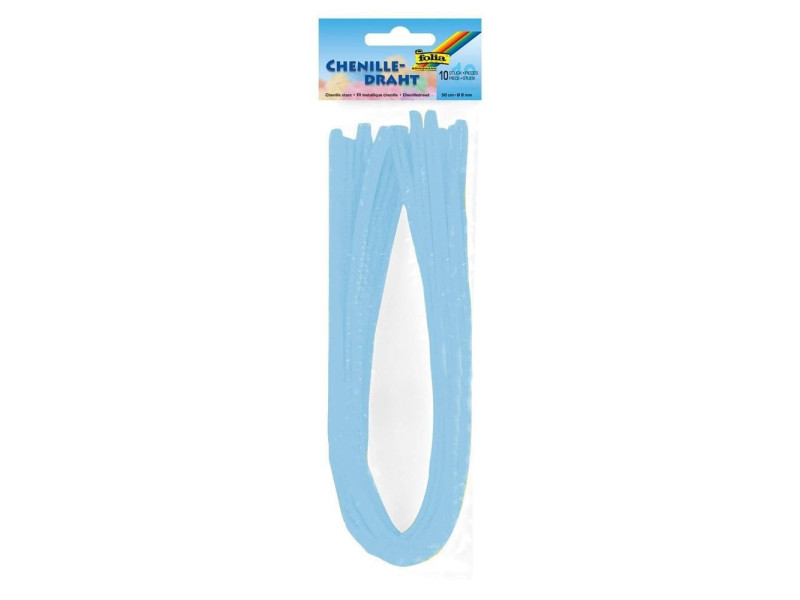folia Fil métallique chenille (cure-pipe), bleu ciel