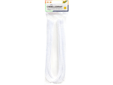 folia Fil métallique chenille (cure-pipe), blanc