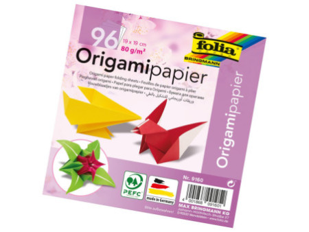 folia Feuilles de papier origami à plier, 190 x 190 mm