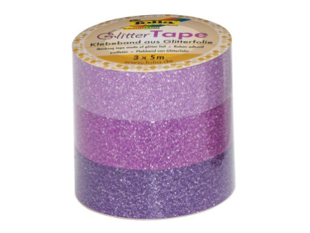 folia Ruban adhésif déco 'Glitter Tape',2x rose et 1x violet