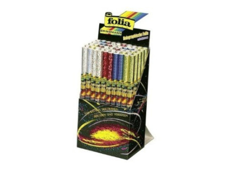 folia Film adhésif holographique, (l)400x (L)1 m, présentoir