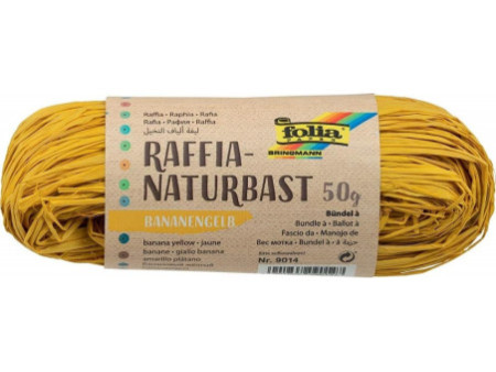 folia Raphia naturel, 50 g, jaune banane