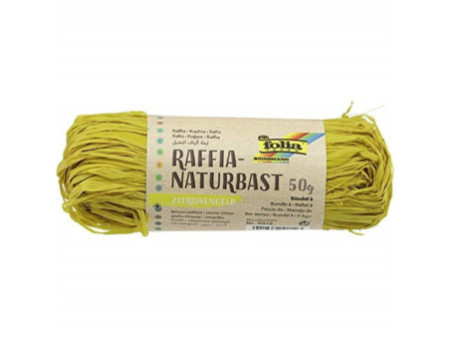 folia Raphia naturel, 50 g, jaune banane