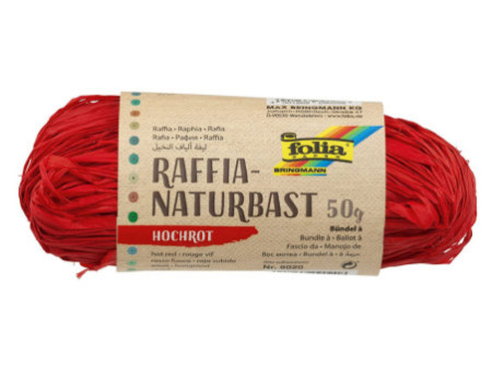 folia Raphia naturel, 50 g, écarlate
