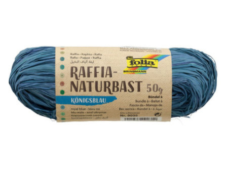 folia Raphia naturel, 50 g, bleu roy