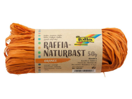 folia Raphia naturel, 50 g, orange