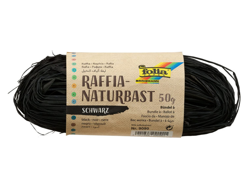 folia Raphia naturel, 50 g, noir