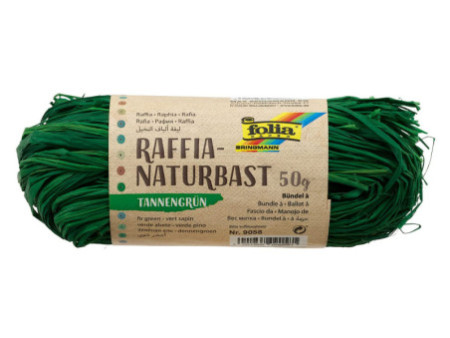 folia Raphia naturel, 50 g, vert sapin