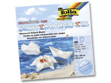 folia Feuilles de papier insubmersible, 200 x 200 mm, blanc