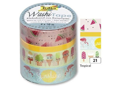 folia Rubans autocollants déco Washi-Tape TROPICAL