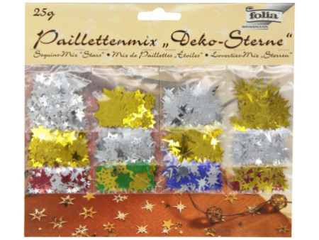 folia Mix de paillettes 'Etoiles', assorti