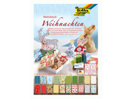 folia Bloc de papier avec motif 'Noël III', 240 x 340 mm