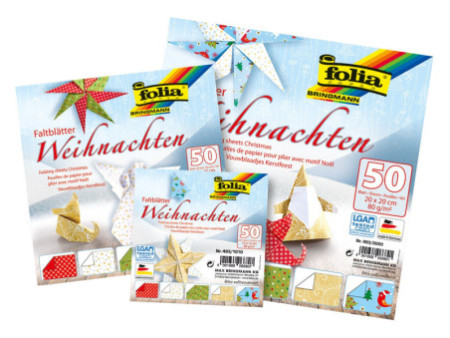 folia Feuilles de papier pour pliage 'Noel', 150 x 150 mm