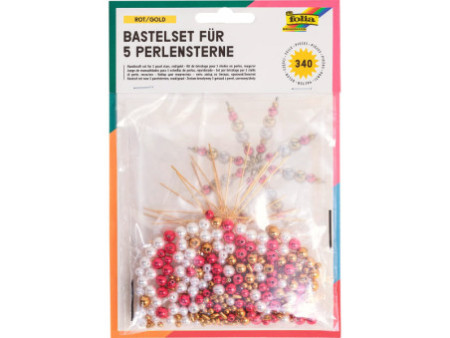 folia Kit d'étoiles en perles, 340 pièces, rouge/or/blanc
