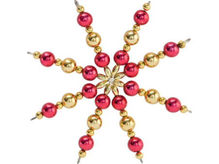 folia Kit d'étoiles en perles, 340 pièces, rouge/or/blanc