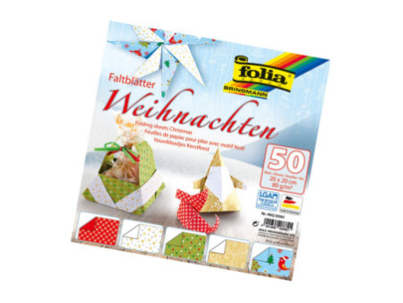 folia Feuilles de papier pour pliage 'Noel', 200 x 200 mm