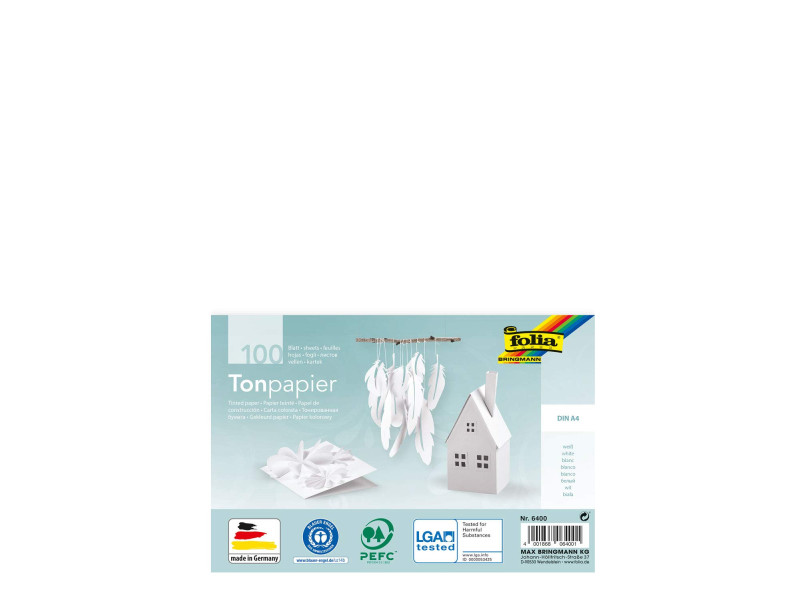 folia Papier de couleur, A4, 130 g/m2, blanc