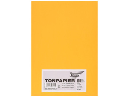 folia Papier de couleur, A4, 130 g/m2, jaune foncé