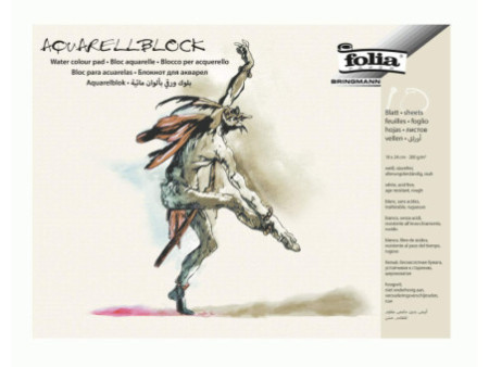 folia Bloc aquarelle, rugueux, 180 x 240 mm, 200 g/m2, blanc